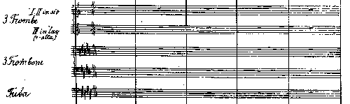 Staffs for trumpet, trombone and tuba